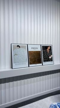 Metal Çerçeveli Camlı Düşünenler 3'lü Dekoratif Tablo