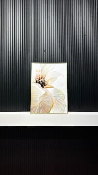 Dijital Baskılı Metal Çerçeceli Camlı Tekli Tablo -Beyaz Düş