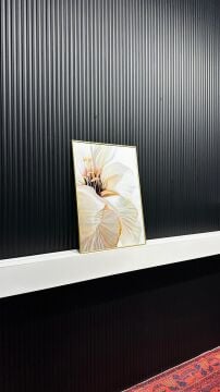 Dijital Baskılı Metal Çerçeceli Camlı Tekli Tablo -Beyaz Düş