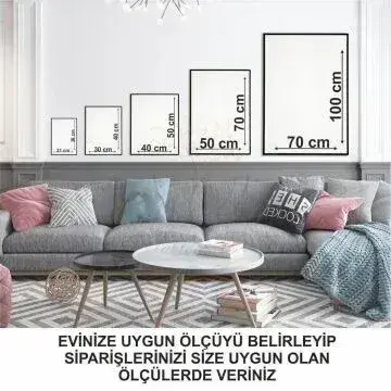 Dijital Baskılı Metal Çerçeveli Camlı Üçlü Dekoratif Tablo - Linea Flora