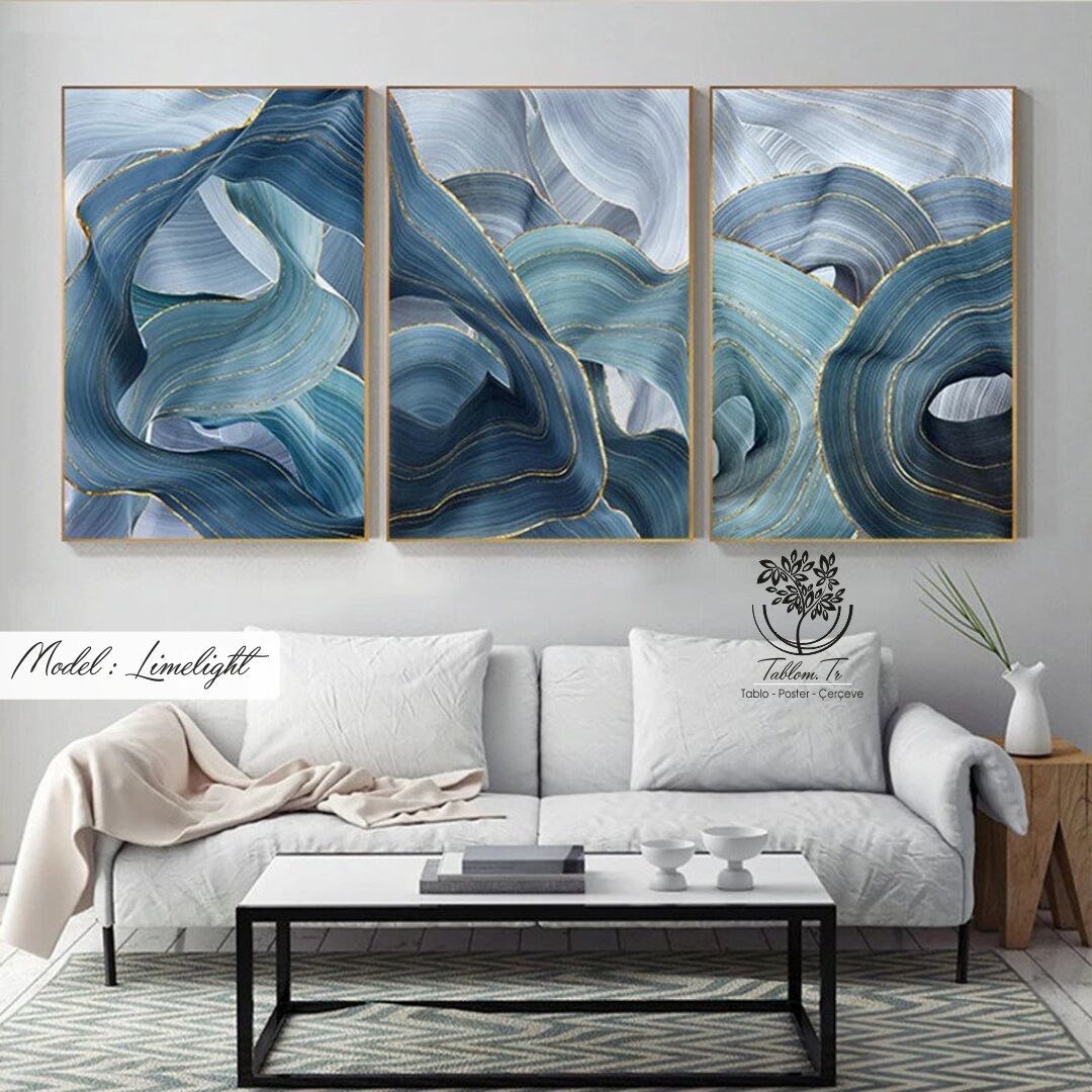 Limelight Üçlü Tablo Beyaz - 70x100 CM