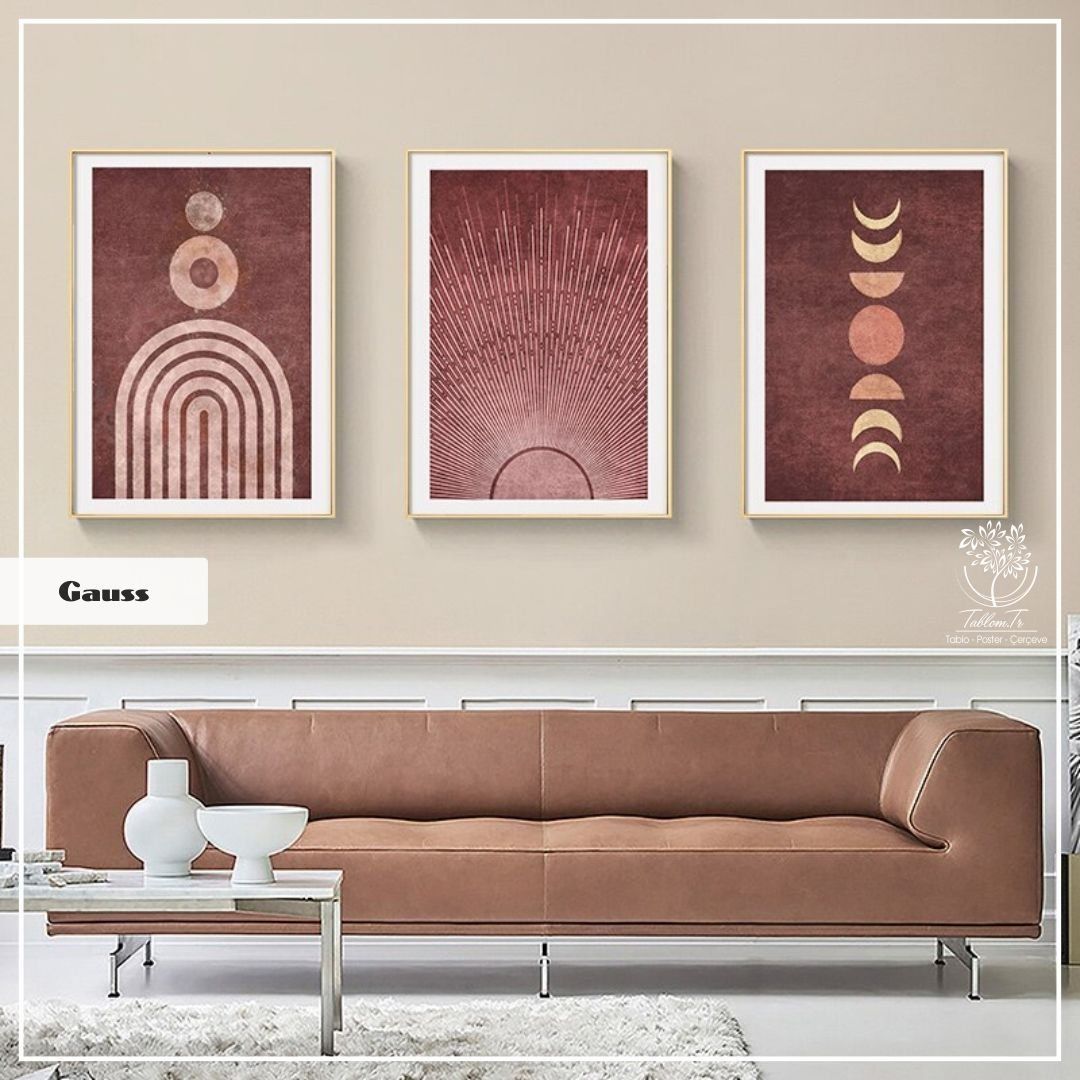Gauss Üçlü Set Tablo Gümüş - 21x30 CM