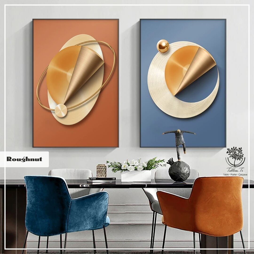 Roughnut İkili Tablo Gold - 30x40 CM