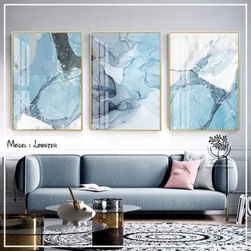 Lobster Üçlü Tablo Gümüş - 50x70 CM