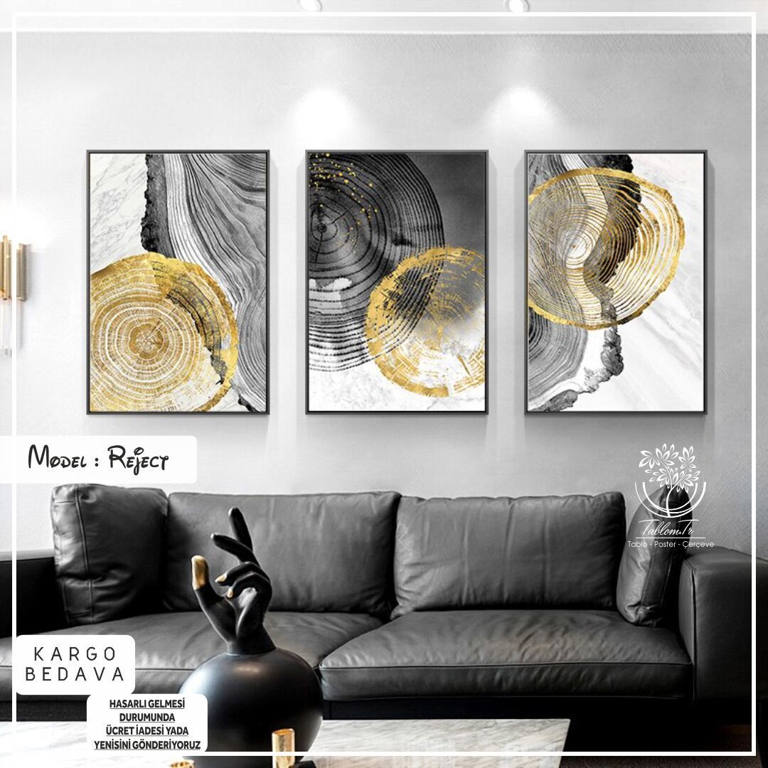 Reject Üçlü2 Tablo Beyaz - 70x100 CM