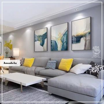 Amadela Üçlü Tablo Beyaz - 70x100 CM