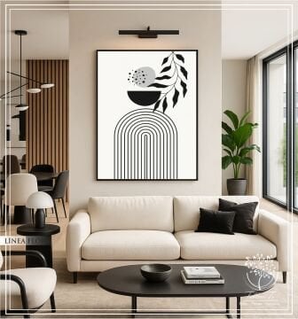 Dijital Baskılı Metal Çerçeceli Camlı Tekli Tablo -Linea Flora