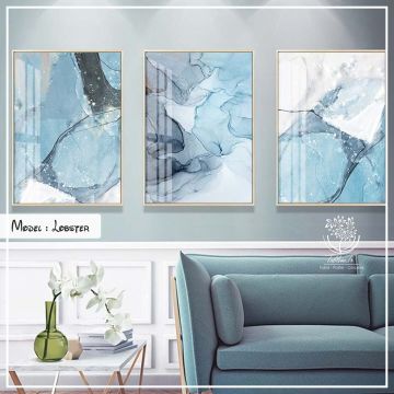 Lobster Üçlü Tablo Siyah - 70x100 CM