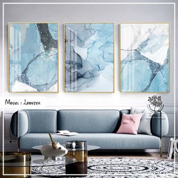 Lobster Üçlü Tablo Siyah - 70x100 CM