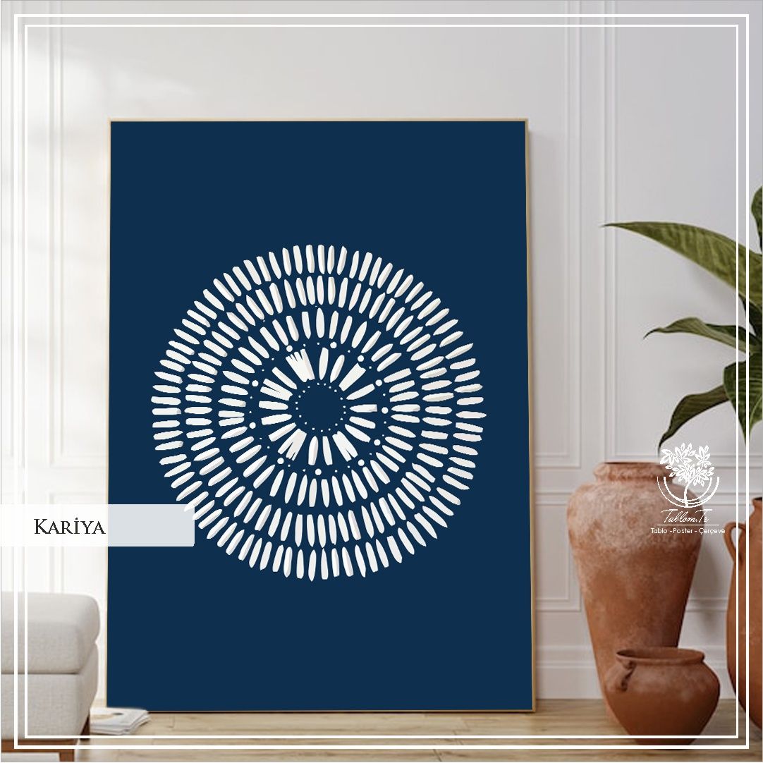 Metal Çerçeveli Camlı Kariya Dekoratif Tablo