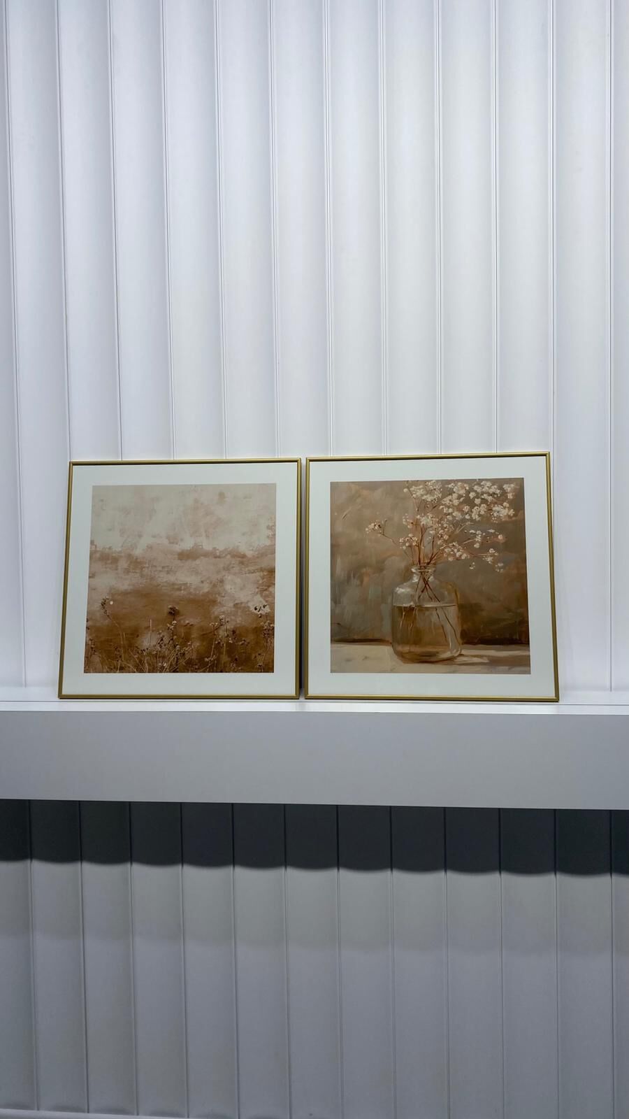 Metal Çerçeveli Gercek Camlı 2'li Tablo - Natural Esinti