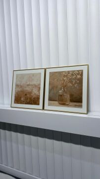 Metal Çerçeveli Gercek Camlı 2'li Tablo - Natural Esinti