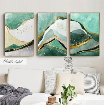 Locket Üçlü Tablo Gold - 70x100 CM