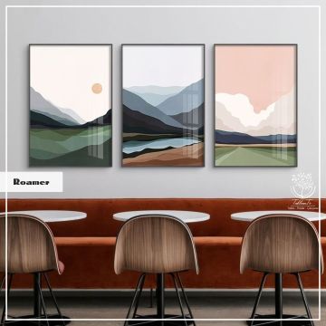 Roamer Üçlü Tablo Gümüş - 40x50 CM