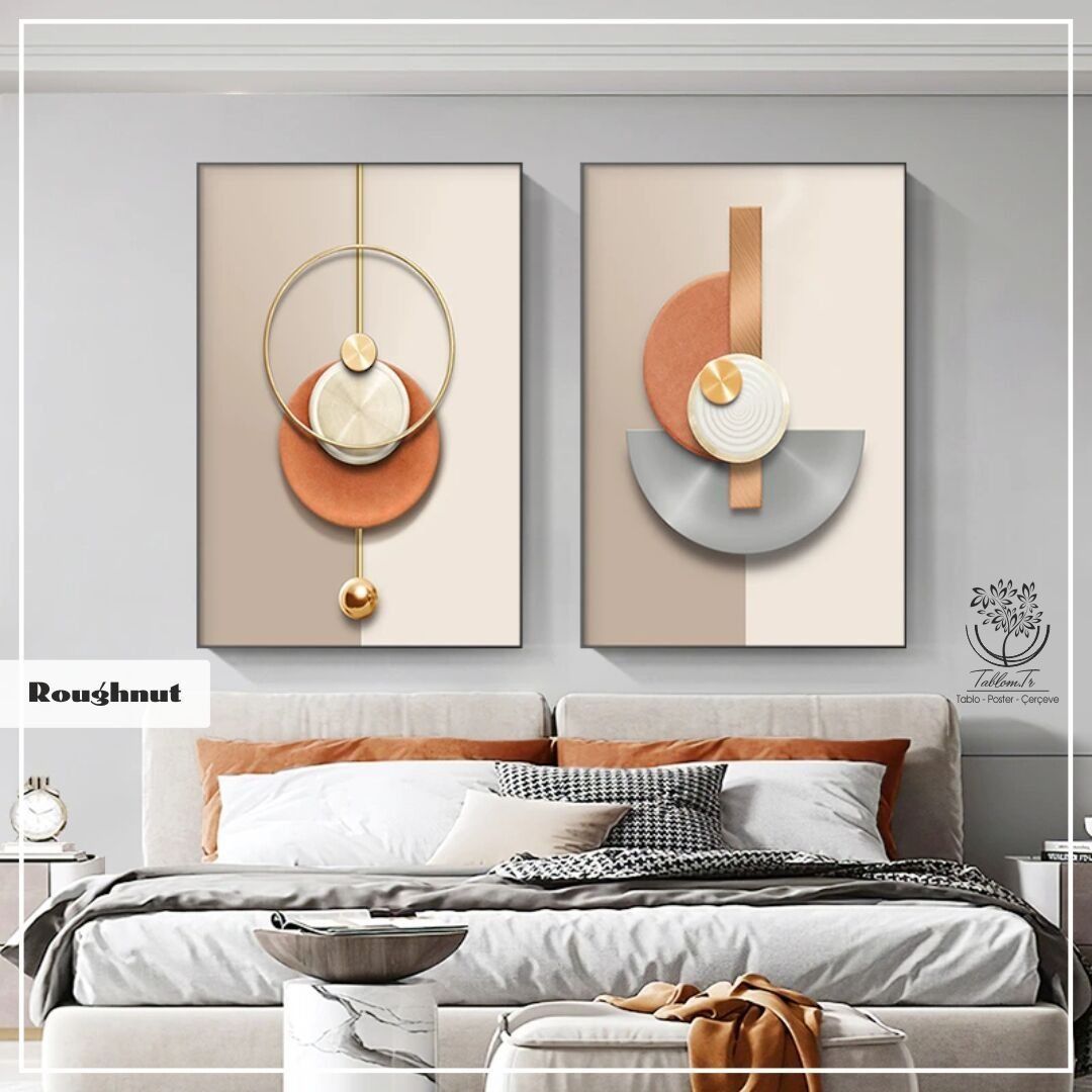 Roughnut İkili2 Tablo Beyaz - 50x70 CM