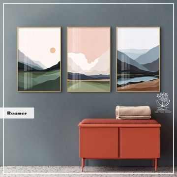 Roamer Üçlü Tablo Beyaz - 50x70 CM