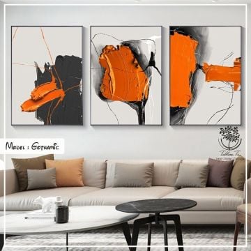 Gothamic Üçlü Tablo Beyaz - 40x50 CM