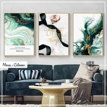 Crimson Üçlü Tablo Siyah - 70x100 CM