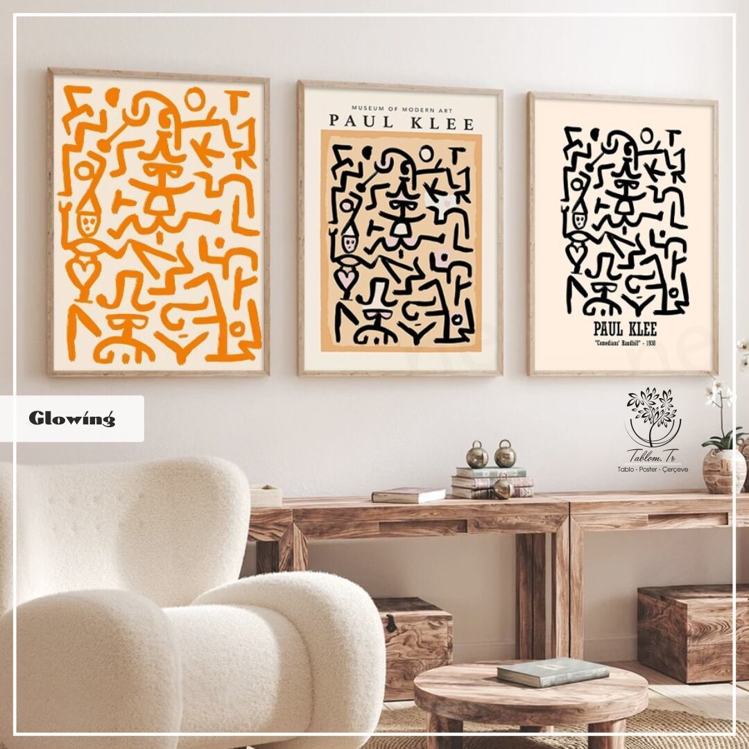 Glowing Üçlü Set Tablo Gold - 30x40 CM