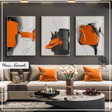 Gothamic Üçlü Tablo Gümüş - 50x70 CM