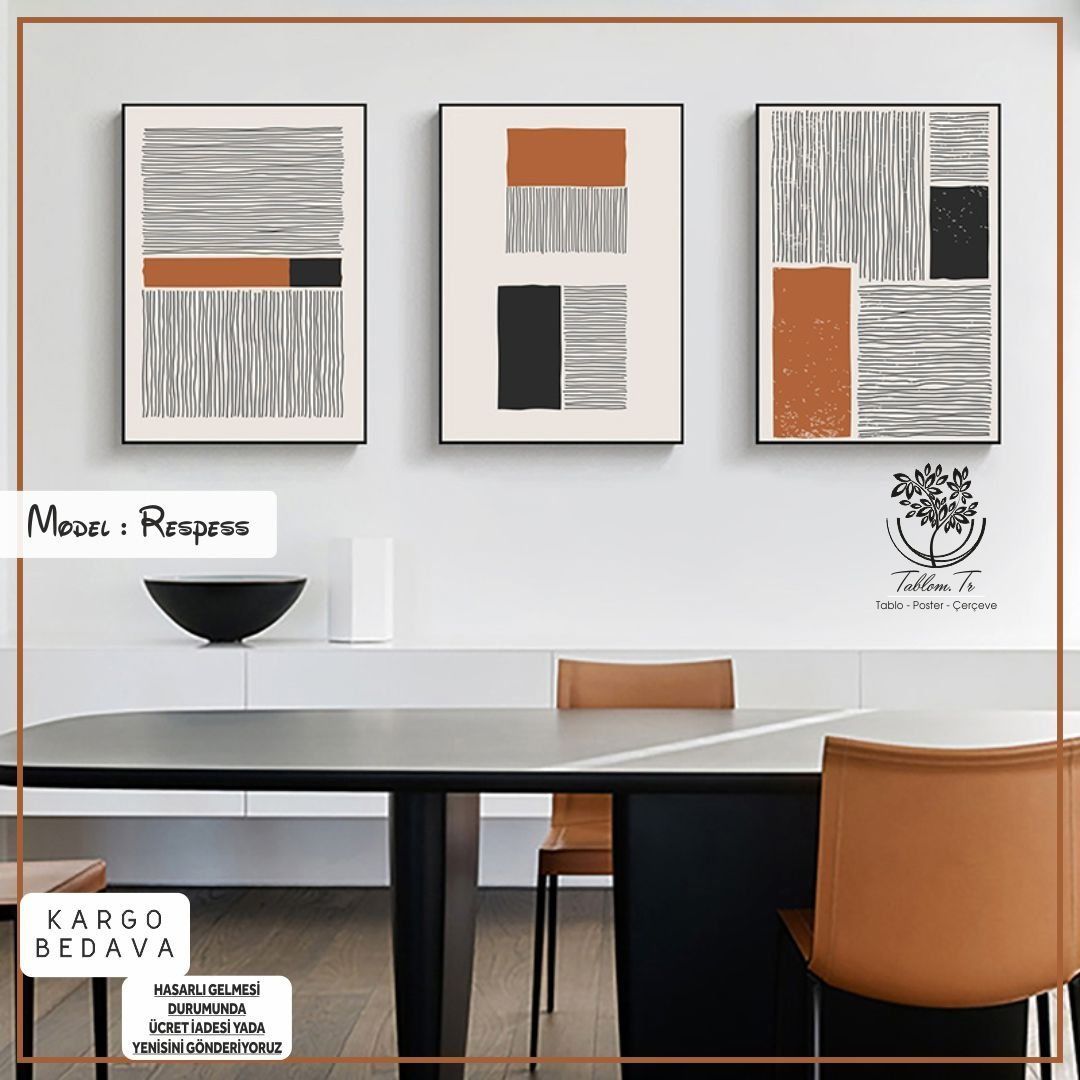 Respess Üçlü2 Tablo Siyah - 50x70 CM