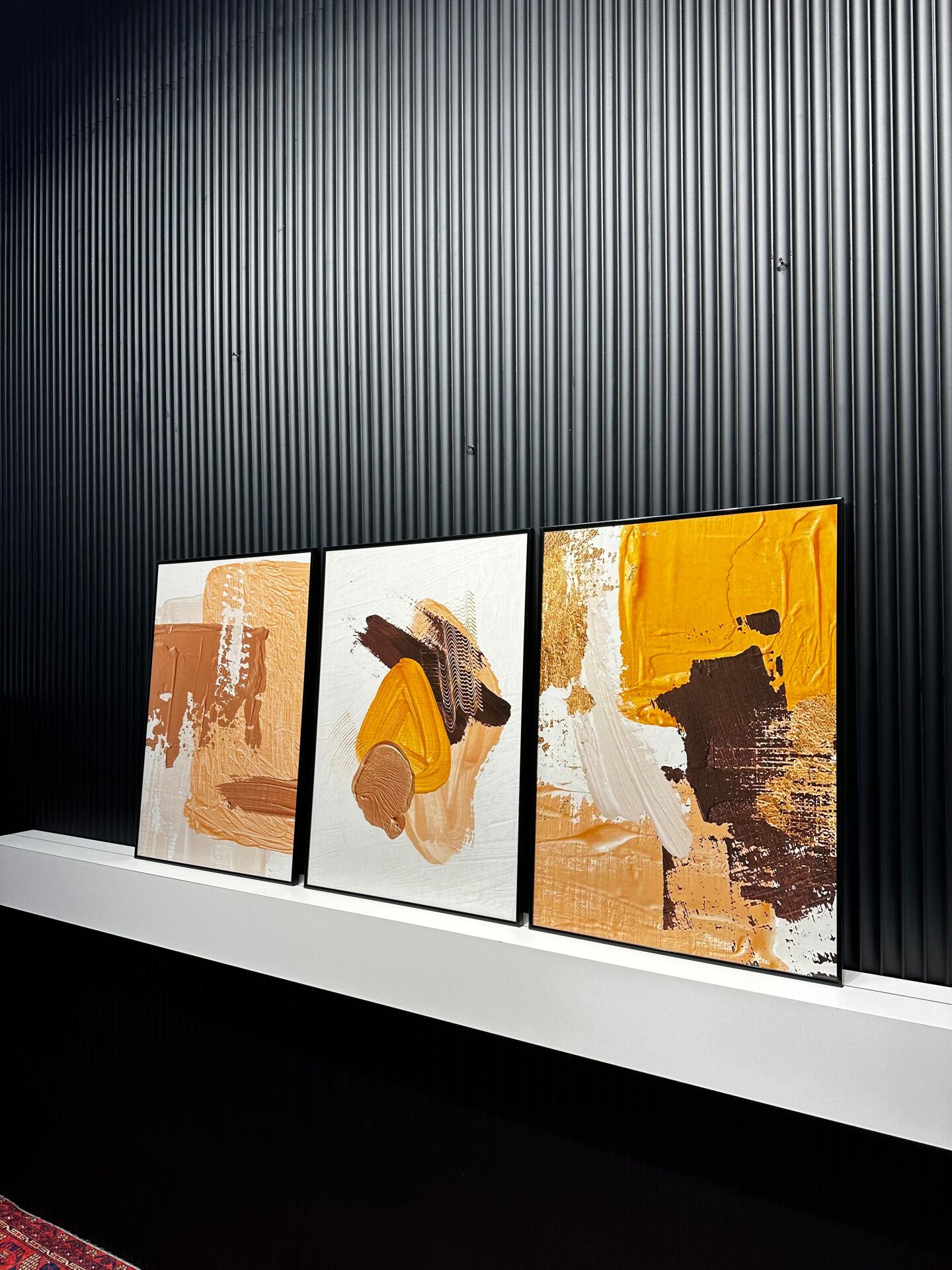 Dijital Baskılı Metal Çerçeveli Camlı 3'lü Dekoratif Tablo -Toprak Esintisi