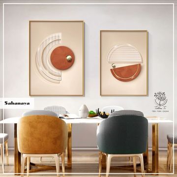 Sahanaya İkili Tablo Beyaz - 40x50 CM