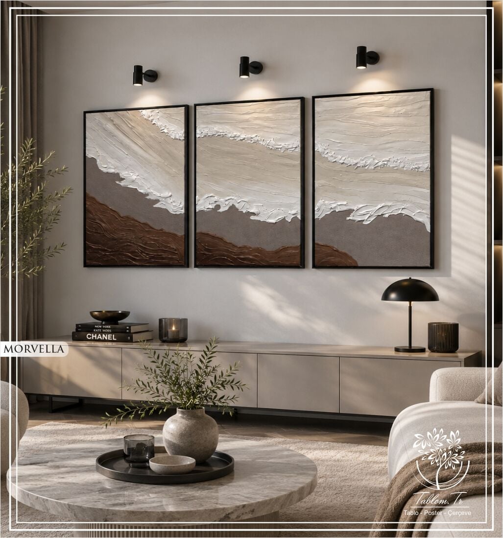 Morvella | El İşçiliği Dokulu Tablo Seti 50x70