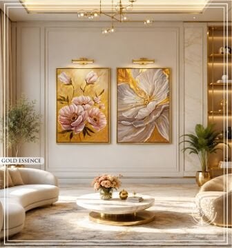 Gold Essence | El İşçiliği Dokulu Tablo Seti 50x70