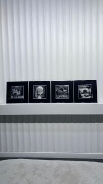 Metal Çerçeveli Camlı 4'lü Dekoratif Tablo Seti - Stillness