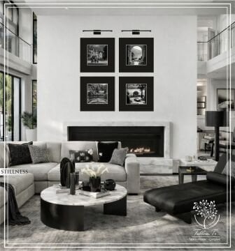 Metal Çerçeveli Camlı 4'lü Dekoratif Tablo Seti - Stillness