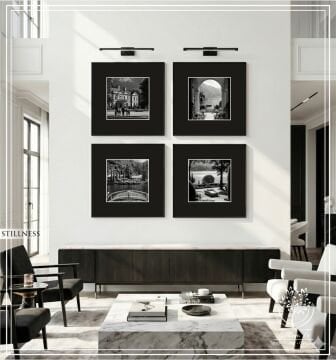 Metal Çerçeveli Camlı 4'lü Dekoratif Tablo Seti - Stillness