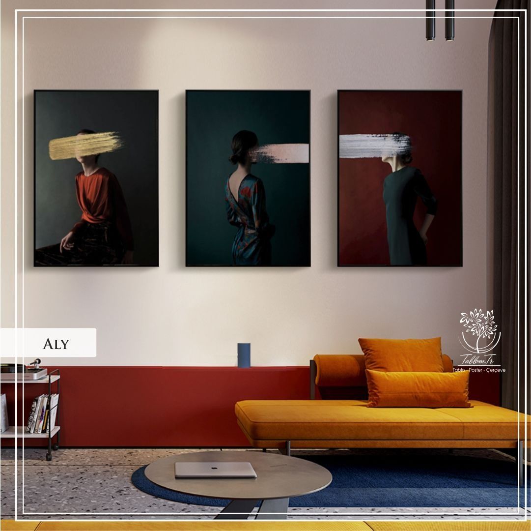 Aly Üçlü Set Tablo Beyaz - 21x30 CM