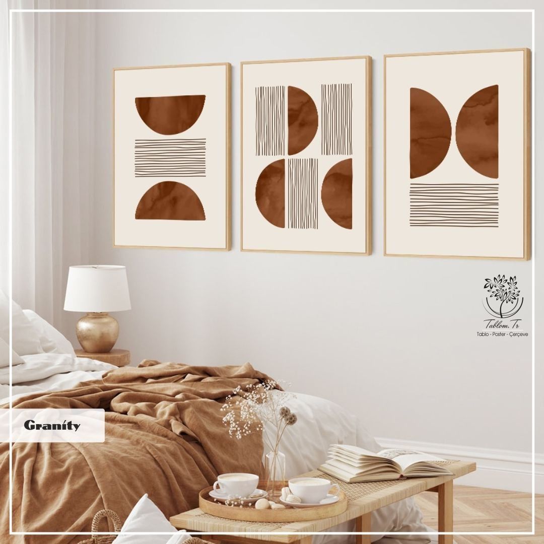 Granity Üçlü Set Tablo Siyah - 50x70 CM