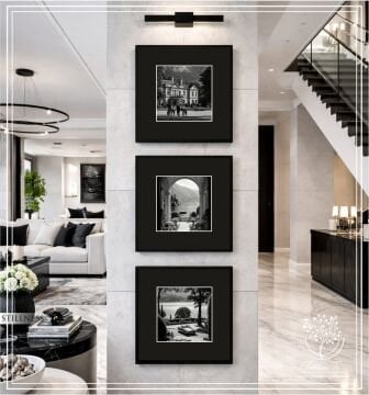 Metal Çerçeveli Camlı 3'lü Dekoratif Tablo Seti - Stillness