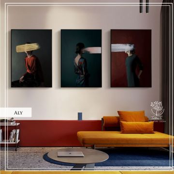 Aly Üçlü Set Tablo Siyah - 50x70 CM
