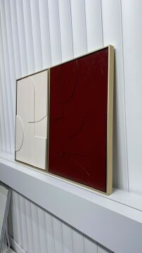 Metal Çerçeveli 3 Boyutlu Dokulu İkili Tablo - Sculpta