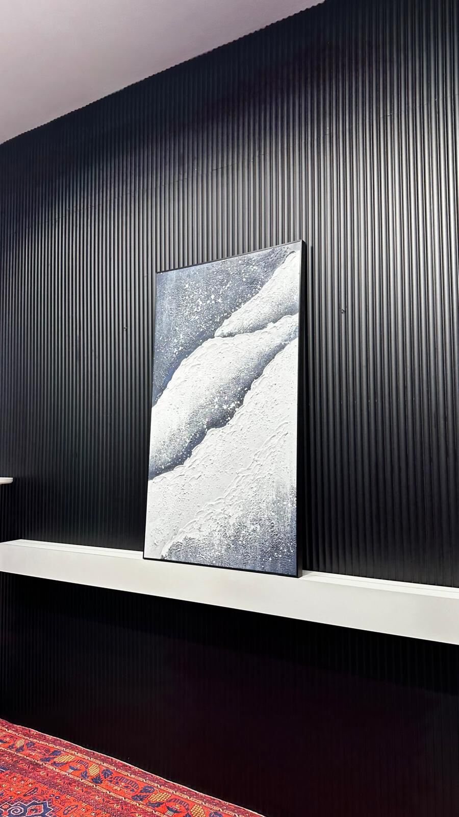 Beyaz Fırtına - 80x140 Cm Dokulu İthal Tablo