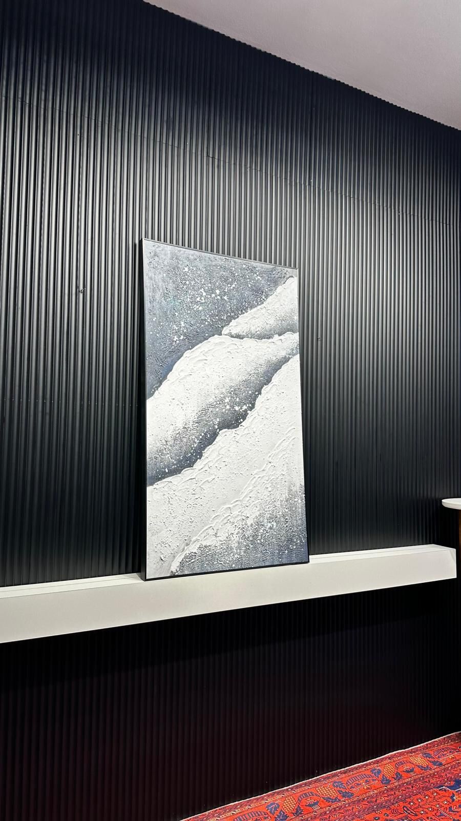 Beyaz Fırtına - 80x140 Cm Dokulu İthal Tablo