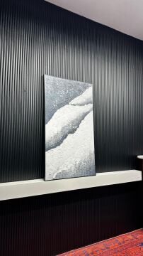Beyaz Fırtına - 80x140 Cm Dokulu İthal Tablo