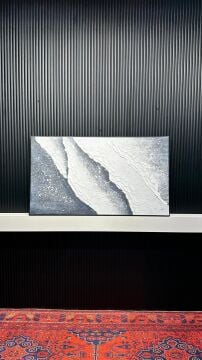 Beyaz Fırtına - 80x140 Cm Dokulu İthal Tablo