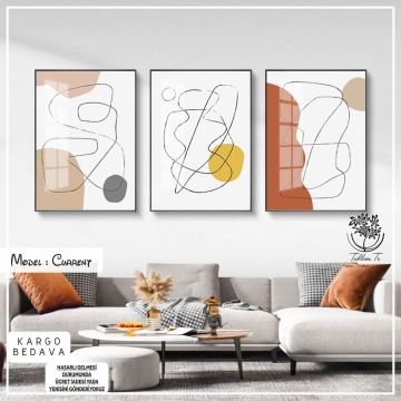 Current Üçlü Tablo Beyaz - 70x100 CM