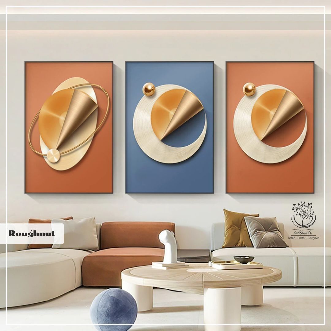 Roughnut Üçlü2 Tablo Gümüş - 70x100 CM