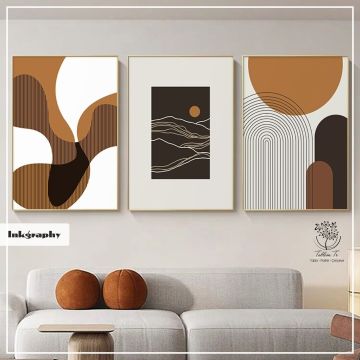 Inkgraphy1 Üçlü Set Tablo Siyah - 40x50 CM