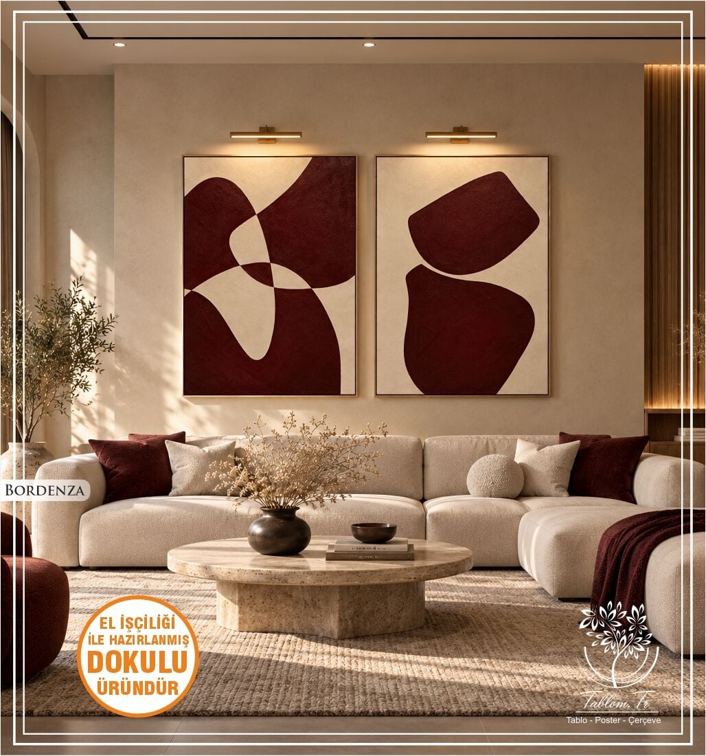 Bordenza | El İşçiliği Dokulu Tablo 70x100 İkili