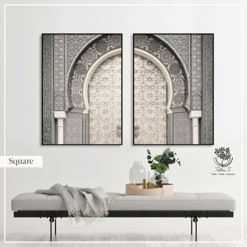 Square İkili Tablo Gümüş - 30x40 CM