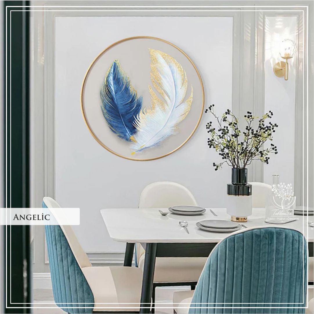 Angelic3 Yuvarlak Çerçeveli Camlı Tablo