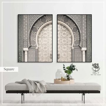 Square İkili Tablo Siyah - 30x40 CM