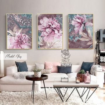 Grey Üçlü Tablo Siyah - 70x100 CM