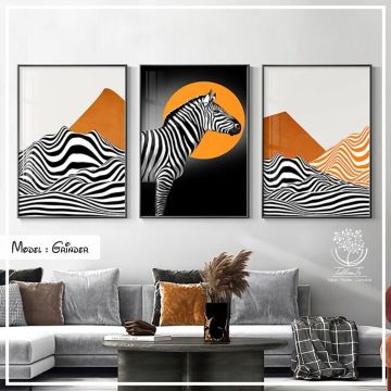 Grinder Üçlü Tablo Gümüş - 21x30 CM